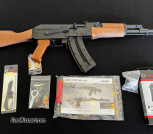 German Sport Guns AK-47 .22LR w/real Wood Furniture, (2) 24rd mags And scope bas